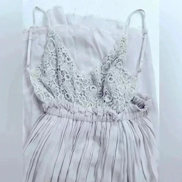 Wishlist Romantic Crotchet Lace Cotton Maxi Dress Light Grey Backless Size S - Picture 8 of 12